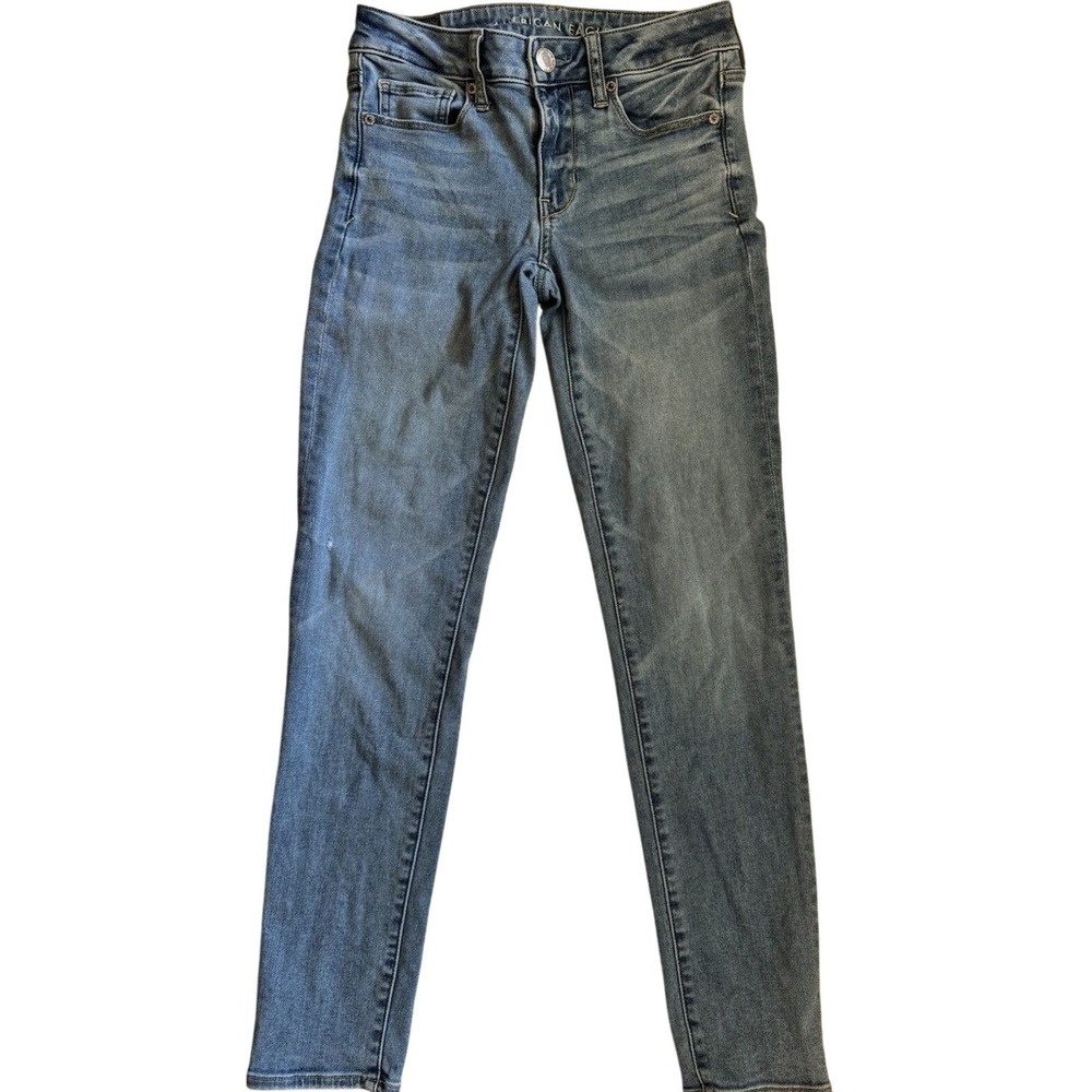 American Eagle Outfitters Women's Blue Wash Skinny Jeans Size‎ 0